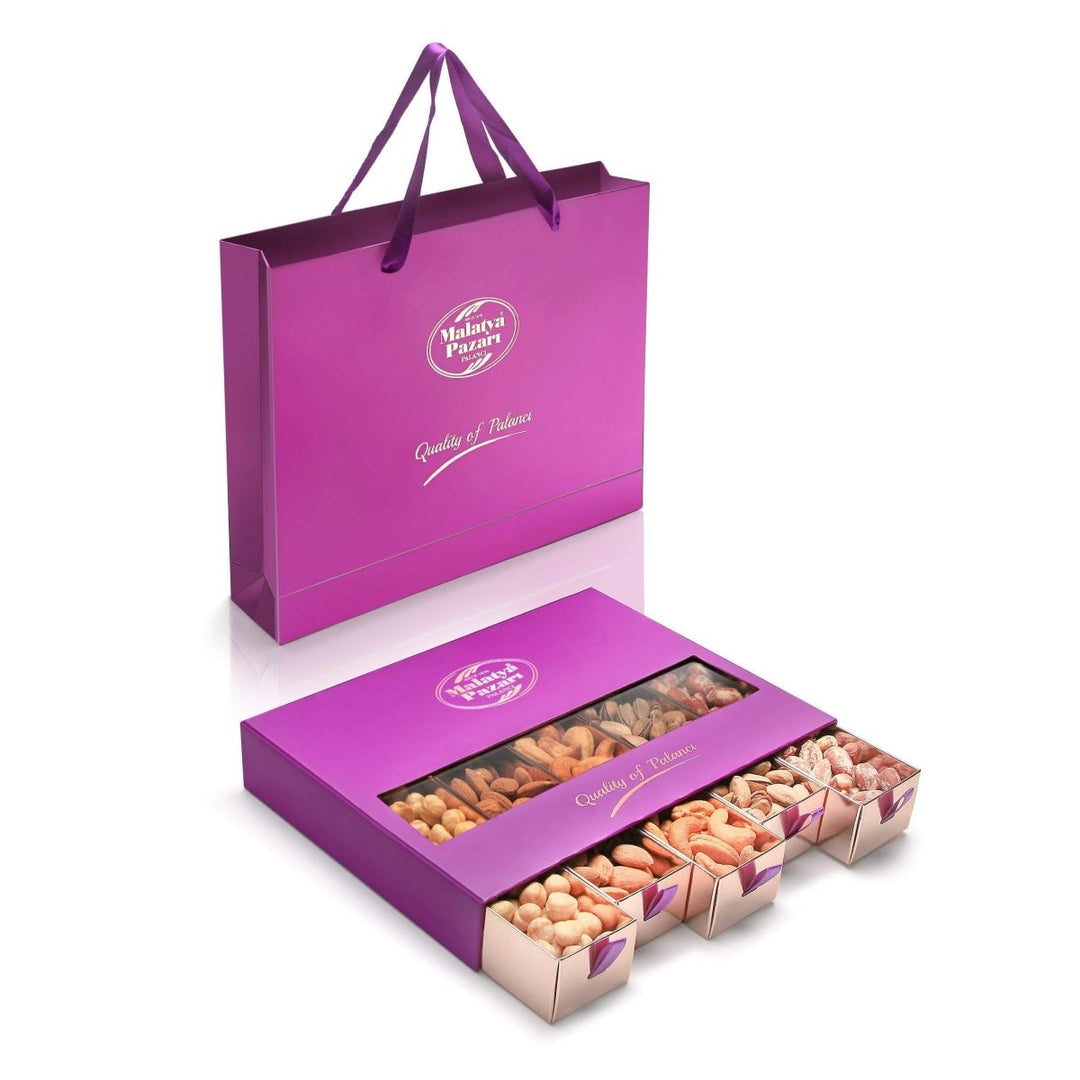 Luxury Mix Nuts Box Purple 800 g (28,21 oz) - Palanci Shop