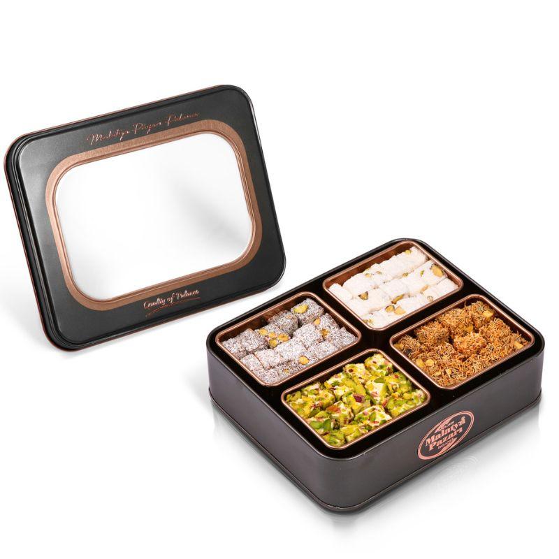 Mix Oriental Turkish Delight Tin Box 645 g (22,75 oz) - Palanci Shop