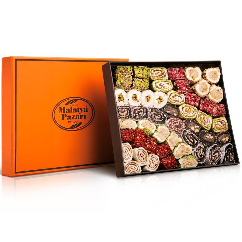 Premium Mix Turkish Delight Orange Box 1600 g (56,43 oz) - Palanci Shop