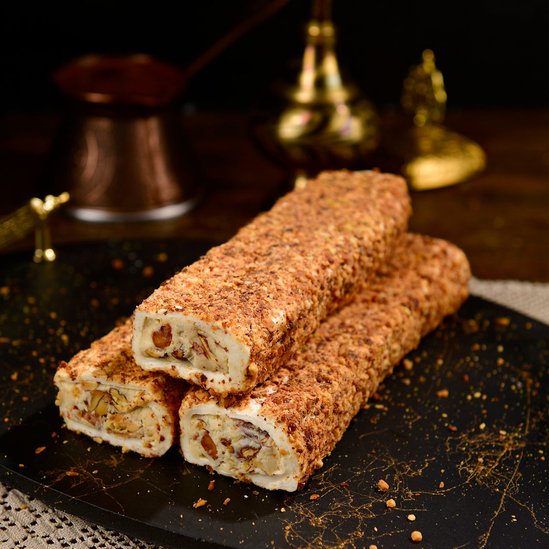 Wrapped Turkish Delight with Almond Flakes